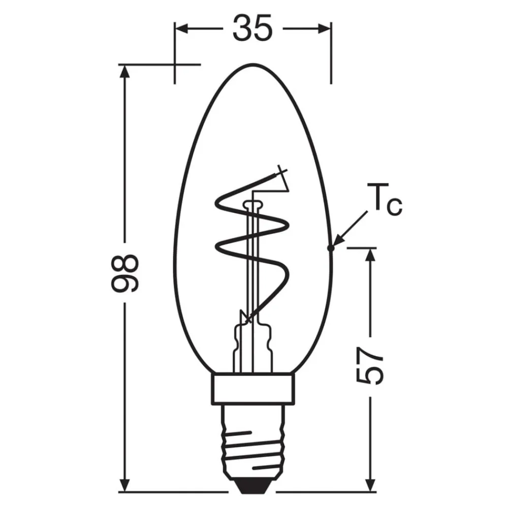 OSRAM Filament Pære > LED Vintage B28 E14 4,6W 927 Spiral Filament clear dæmpbar