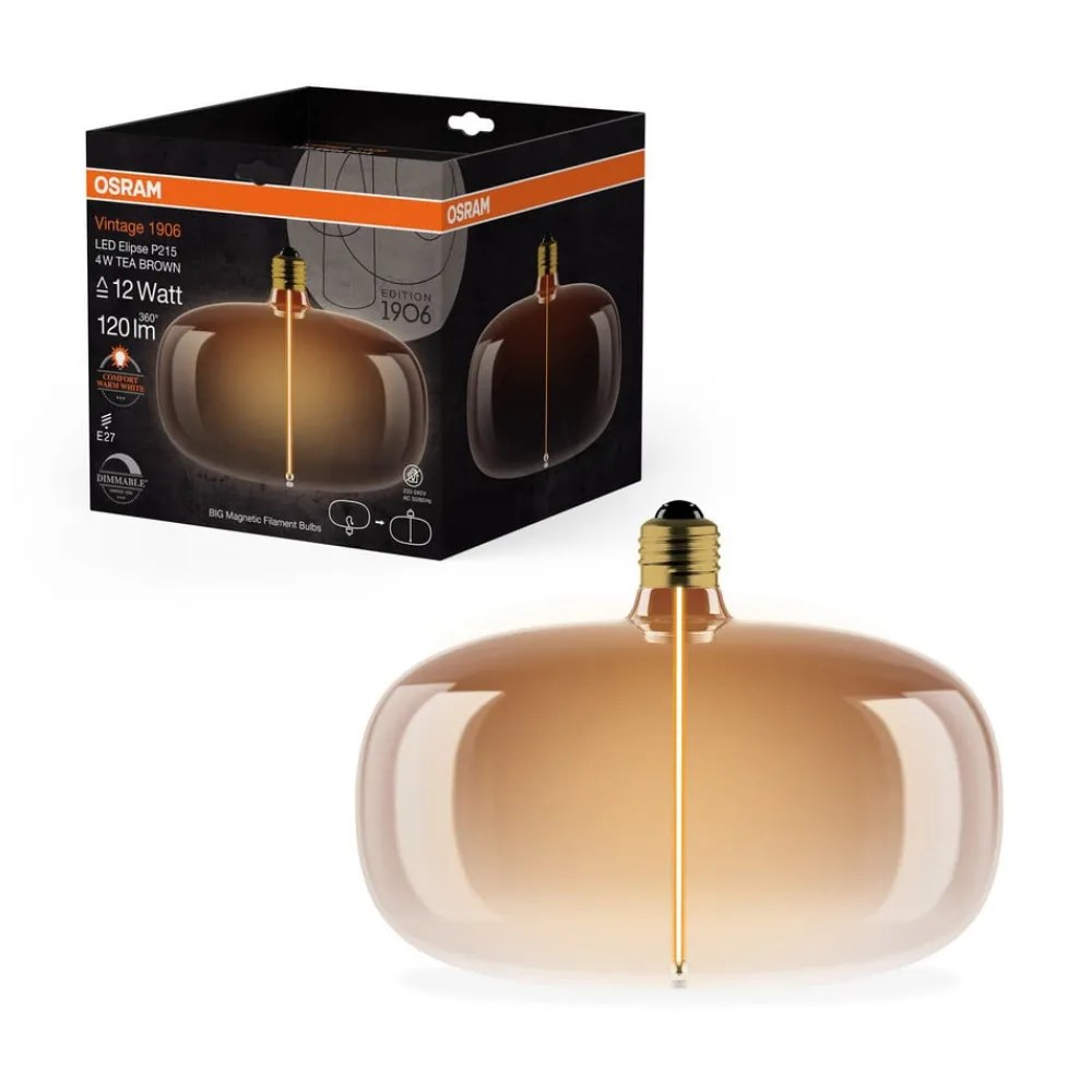 OSRAM Led Pærer > LED Vintage Big Elipse E27 4W 818 Filament brun dæmpbar