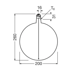 OSRAM Led Pærer > LED Vintage Big Globe E27 4,8W 818 Filament brun dæmpbar
