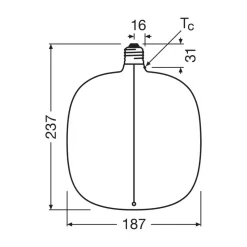 OSRAM Led Pærer > LED Vintage Big Oval E27 4,8W 818 Filament smoke dæmpbar