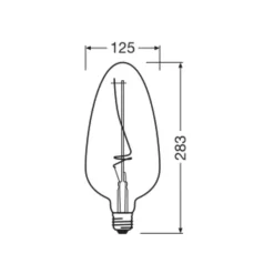 OSRAM Dæmpbar Led-Pære|Filament Pære > LED Vintage 1906, C125, glødetråd, grå, E27, 4 W, 818