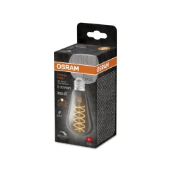 Dæmpbar Led-Pære|Filament Pære ^ OSRAM LED Vintage 1906 Edison, grå, E27, 7,8 W, 818, dim.