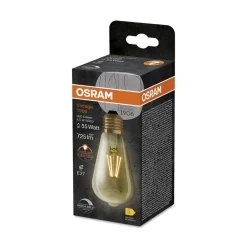 OSRAM Dæmpbar Led-Pære|Filament Pære > LED Vintage 1906 Edison, guld, E27, 6,5 W, 824, dim.