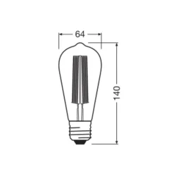 OSRAM Filament Pære > LED Vintage 1906 Edison, guld, E27, 5,8 W, 822, dim.
