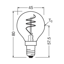Filament Pære|Led Pærer ^ OSRAM LED Vintage E14 4,9W 922 dråbeformet spiraltråd guld