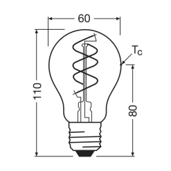 OSRAM Led Pærer > LED Vintage E27 8W 2.200K Spiral Filament clear dæmpbar