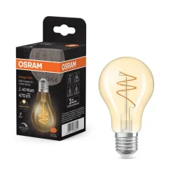Led Pærer ^ OSRAM LED Vintage E27 4,9W 2.700K Spiral Filament gold dæmpbar