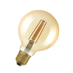 OSRAM Filament Pære > LED Vintage 1906, G95, E27, 6,5 W, guld, 2.400 K, dim.