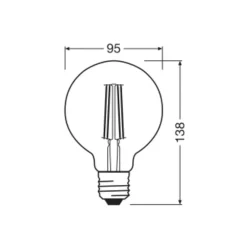 OSRAM Filament Pære > LED Vintage 1906, G95, E27, 6,5 W, guld, 2.400 K, dim.