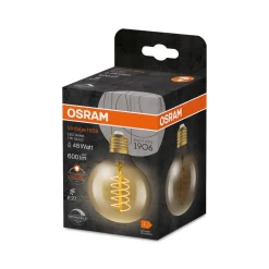 OSRAM Dæmpbar Led-Pære|Filament Pære > LED Vintage 1906, G80, E27, 7 W, guld, 2.200 K, dim.