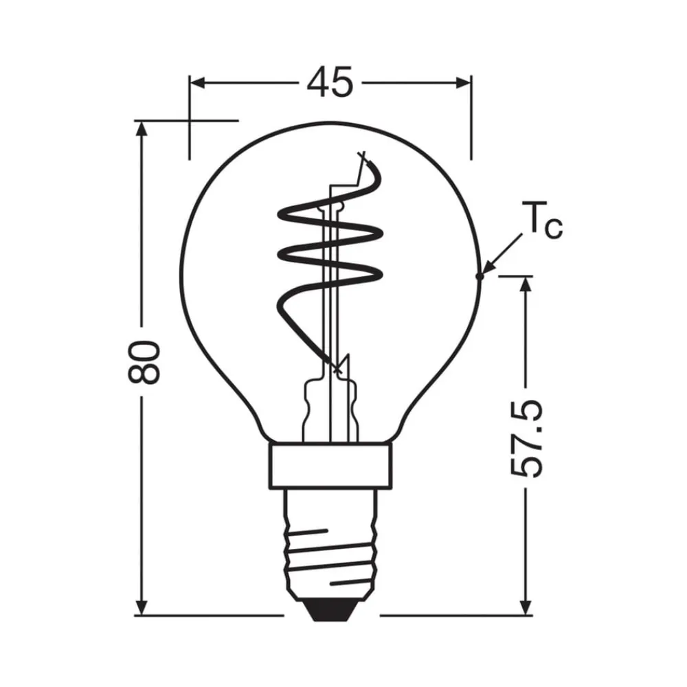 Filament Pære ^ OSRAM LED Vintage P40 E14 4,9W 922 Spiral Filament gold dæmpbar
