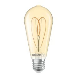 Filament Pære|Led Pærer ^ OSRAM LED Vintage ST64 E27 4,9W 922 Heart Filament guld dæmpbar
