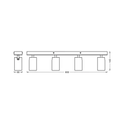 OSRAM Gang|Loftlamper > loftspot OCTAGON, hvid, 4 lyskilder, GU10-LED 927 dæmpbar