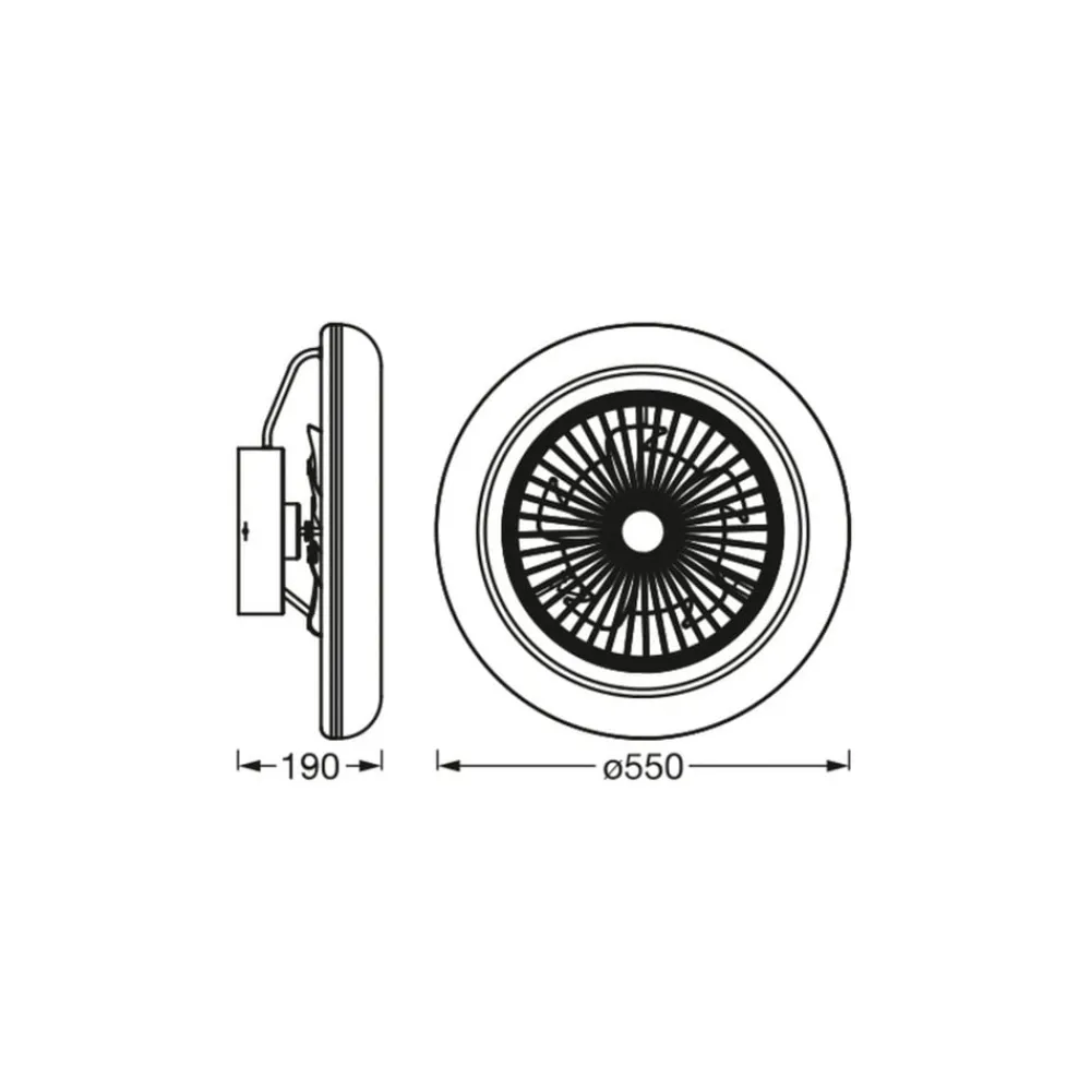 OSRAM SMART+ Loftventilatorer > WiFi LED-loftventilator ROUND hvid, lydsvag, 55 cm