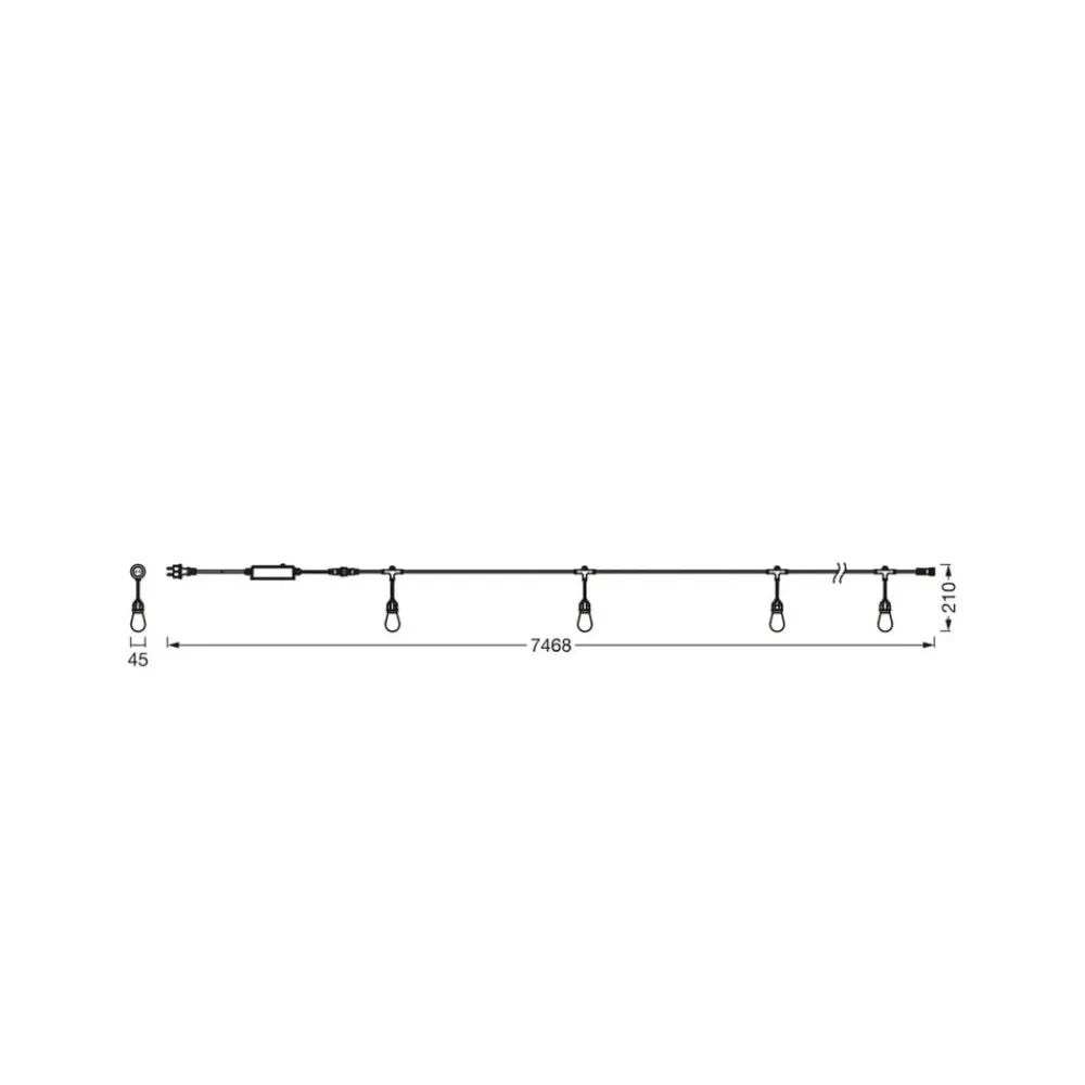 OSRAM SMART+ Dekorationsbelysning > WiFi LED-lyskæde STRINGLIGHT, RGBW 12 lyskilder