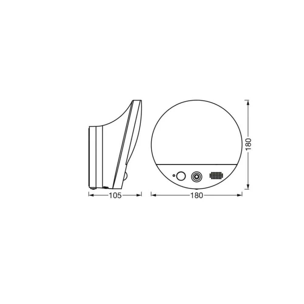 Væglampe Med Sensor|Væglamper ^ OSRAM SMART+ WiFi udendørs væglampe ROUND, kamera, sensor, grå