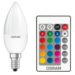 Dæmpbar Led-Pære ^ OSRAM Star+ LED-pære E14 4,2 W kerte mat fjernbet.