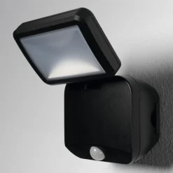 OSRAM Væglampe Med Sensor|Udendørs Spot > udendørs LED-spot DOUBLE 1 lyskilde sort Sensor Batteri