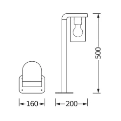 OSRAM Gadebelysning > vejlampe ENDURA CLASSIC CASCADE 50 cm mørkegrå/klar