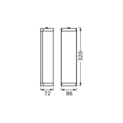Væg- Og Spejllamper ^ OSRAM væglampe BATHROOM sort Længde 46 cm Metal/glas IP44