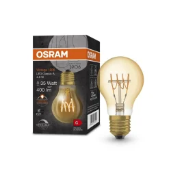 OSRAM Dæmpbar Led-Pære|Filament Pære > Vintage 1906 E27 4,8W LED A60 822 guld dæmpbar