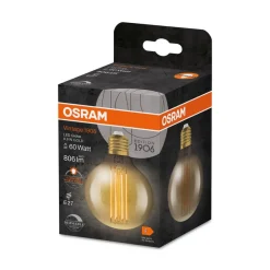 OSRAM Dæmpbar Led-Pære|Filament Pære > Vintage 1906 E27 8,8W LED G80 822 dim guld