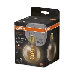 OSRAM Dæmpbar Led-Pære|Filament Pære > Vintage 1906 E27 7W LED G95 822 guld dæmpbar