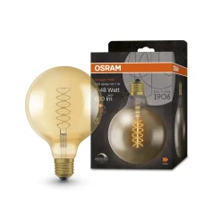 Dæmpbar Led-Pære|Led Pærer ^ OSRAM Vintage 1906 E27 7W LED G125 822 guld dæmpbar