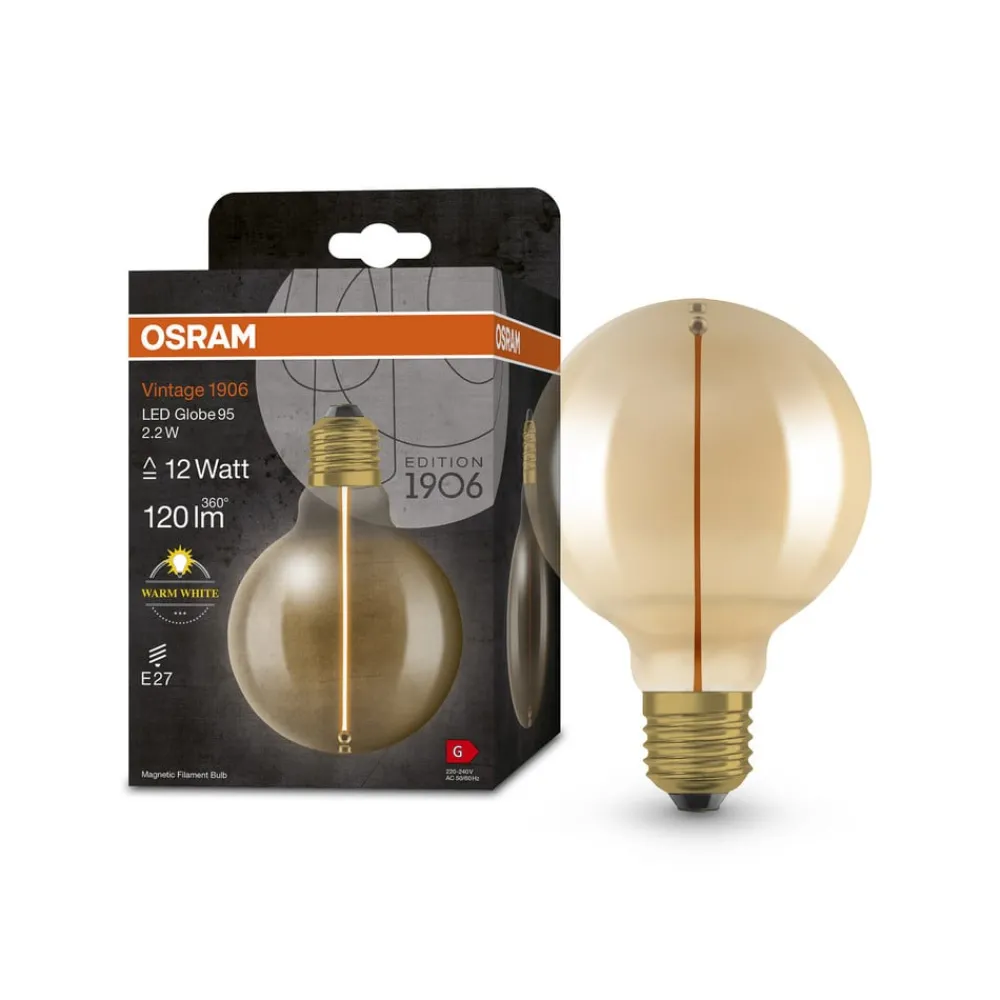 OSRAM Filament Pære > Vintage 1906 LED-globe G95 E27 2,2W 827 guld