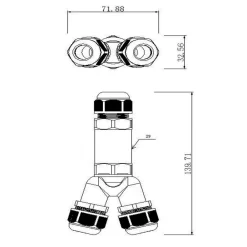 Deko-Light Elektroniske Materialer > Outdoor-multi-Y-kabelstik til 3 kabler, 4-14mm