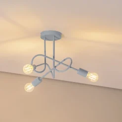 HELAM Loftlamper|Loftlamper > Oxford loftlampe, Ø 44 cm, lyseblå, metal, 3 lyskilder