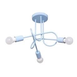 HELAM Loftlamper|Loftlamper > Oxford loftlampe, Ø 44 cm, lyseblå, metal, 3 lyskilder