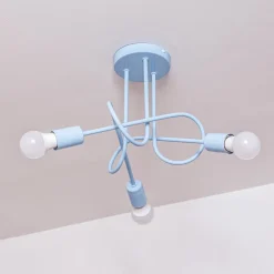 HELAM Loftlamper|Loftlamper > Oxford loftlampe, Ø 44 cm, lyseblå, metal, 3 lyskilder