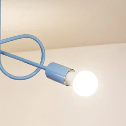 HELAM Loftlamper|Loftlamper > Oxford loftlampe, Ø 44 cm, lyseblå, metal, 3 lyskilder