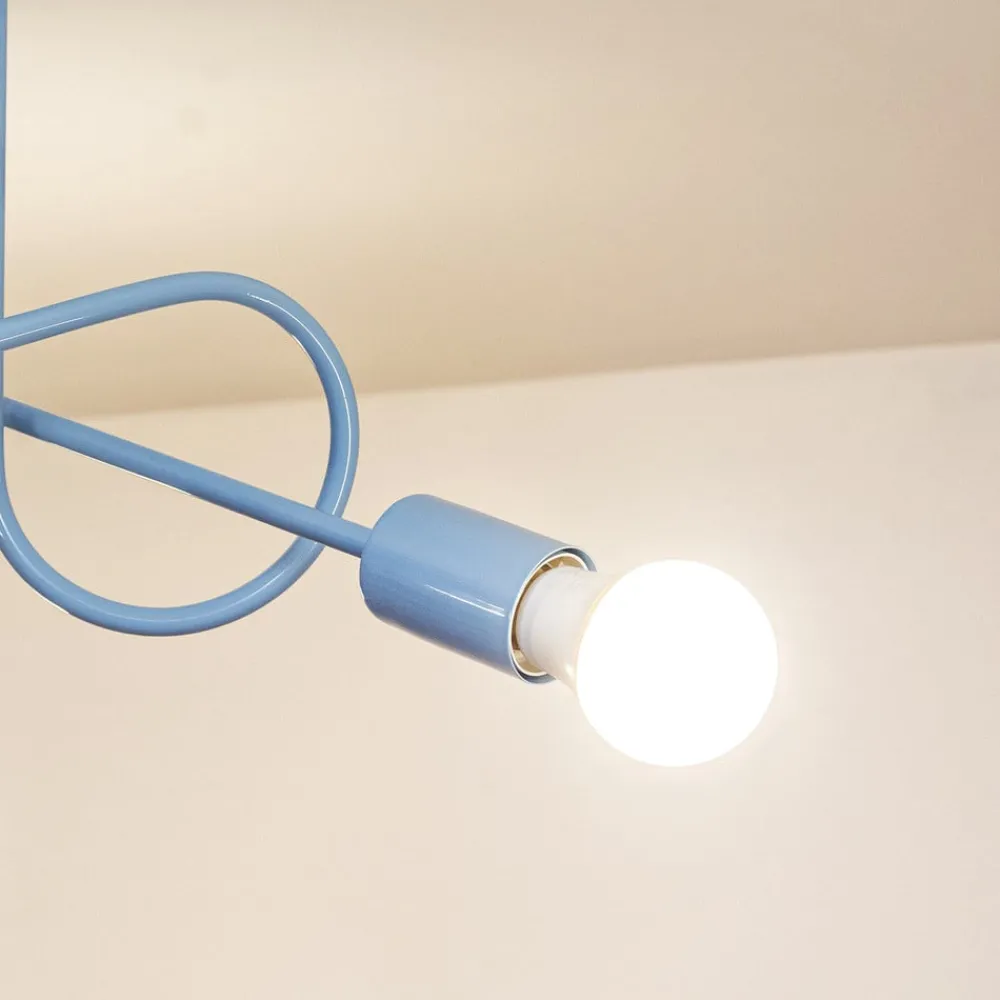 HELAM Loftlamper|Loftlamper > Oxford loftlampe, Ø 44 cm, lyseblå, metal, 3 lyskilder