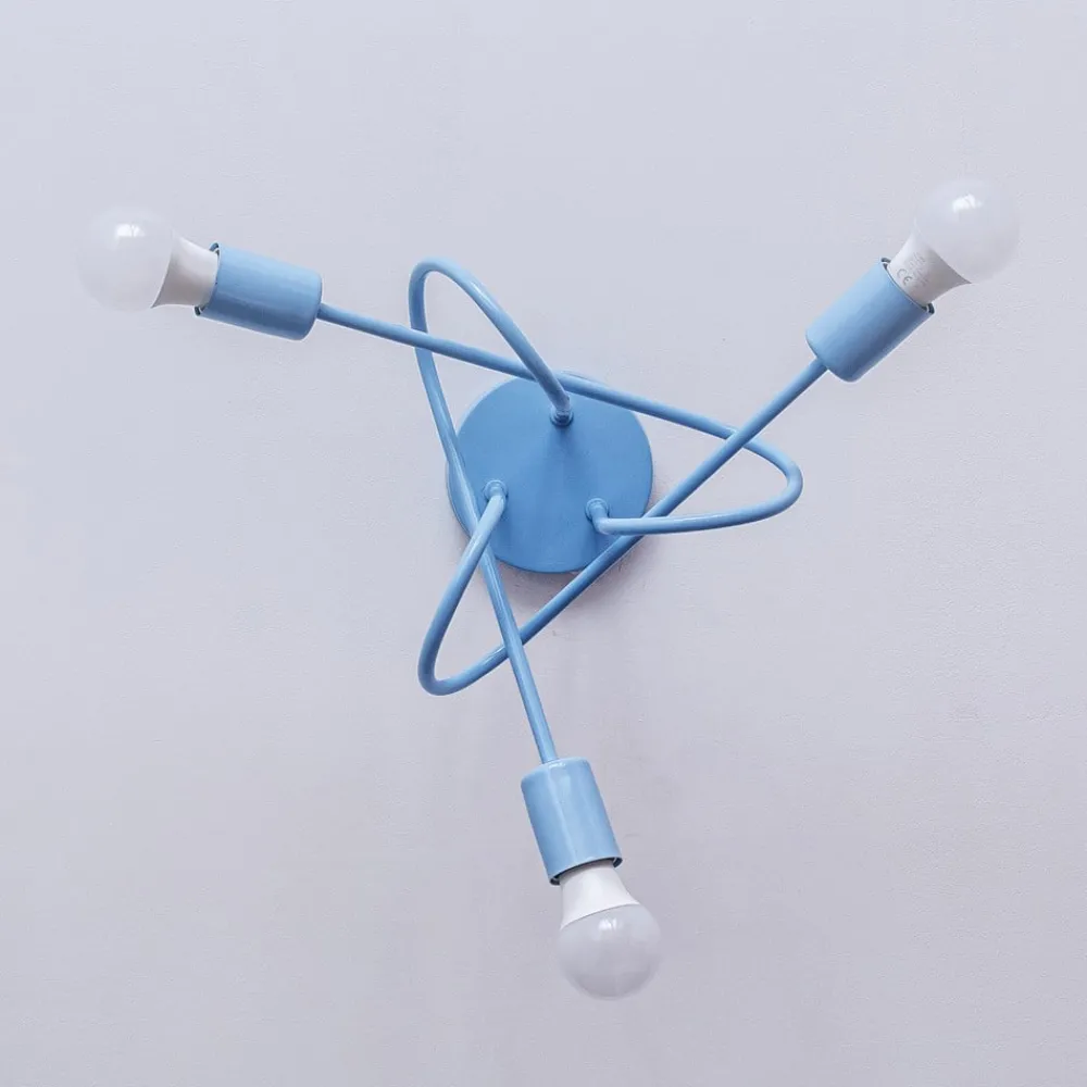 HELAM Loftlamper|Loftlamper > Oxford loftlampe, Ø 44 cm, lyseblå, metal, 3 lyskilder