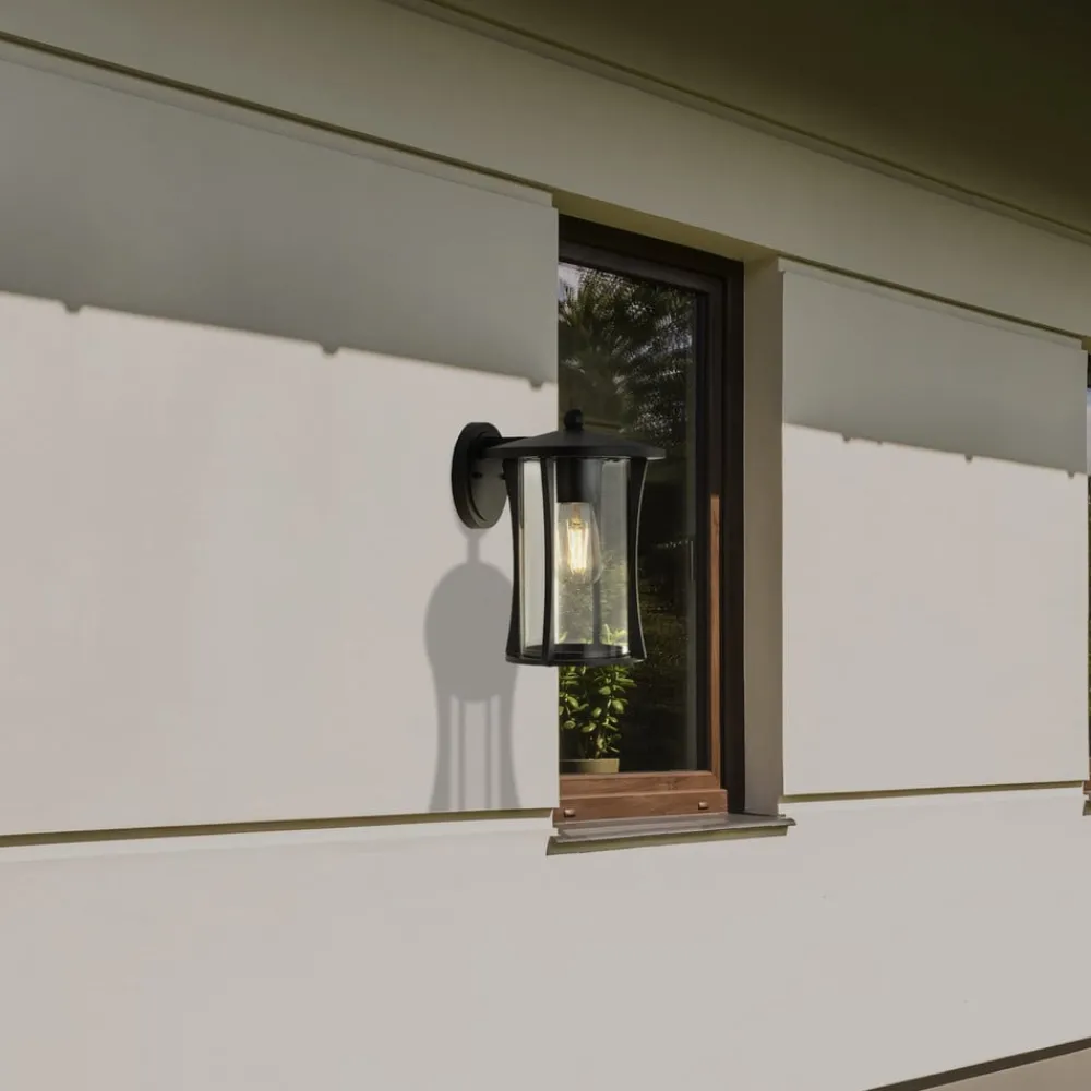 Searchlight Væglamper > Pagoda udendørs væglampe, IP44, sort, metal, E27