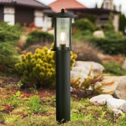 Gadebelysning ^ Searchlight Pagode pullert, IP44, sort, højde 73 cm, metal