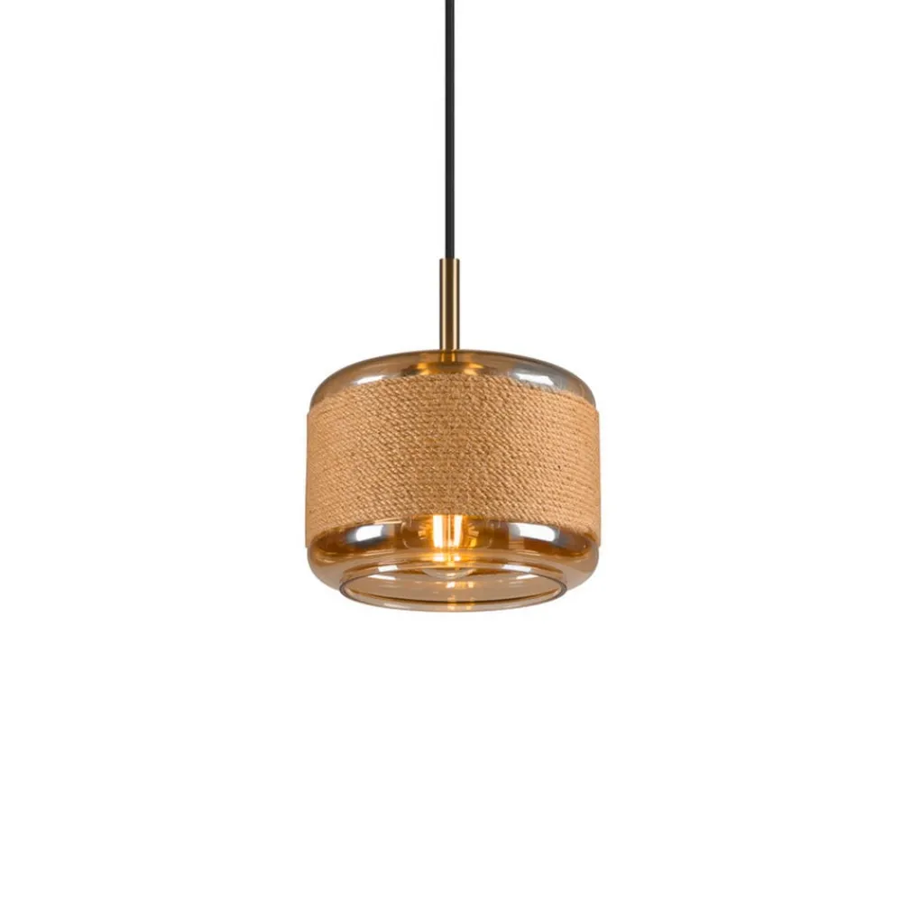 SLV Pendellamper > Pantilo Rope 19 hængelampe, brun/amber/guld, glas, Ø 19 cm
