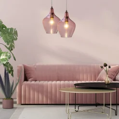 Pendellamper|Pendellamper ^ Nowa Paso pendellampe af glas, 1 lyskilde, rosé