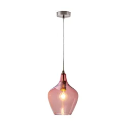 Pendellamper|Pendellamper ^ Nowa Paso pendellampe af glas, 1 lyskilde, rosé