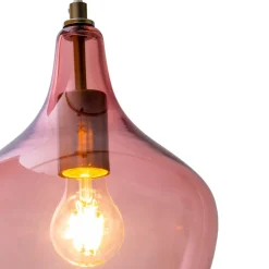 Pendellamper|Pendellamper ^ Nowa Paso pendellampe af glas, 1 lyskilde, rosé