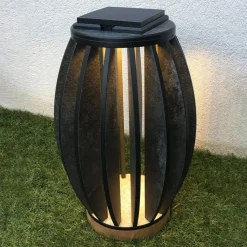 Solcelle Lampe Med Sensor|Solcellelamper ^ Les Jardins Pastek LED-solcellelampe af teaktræ med sensor