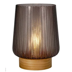 Pauleen Dekorationsbelysning > Fancy Glamour E27-LED-batteri, træ, taupe
