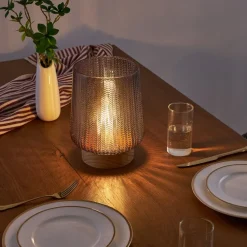 Pauleen Dekorationsbelysning > Fancy Glamour E27-LED-batteri, træ, taupe