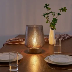 Pauleen Dekorationsbelysning > Fancy Glamour E27-LED-batteri, træ, taupe