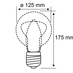 Filament Pære|Led Pærer ^ Pauleen LED-filamentpære G125 E27 9 W klar 2.700 K