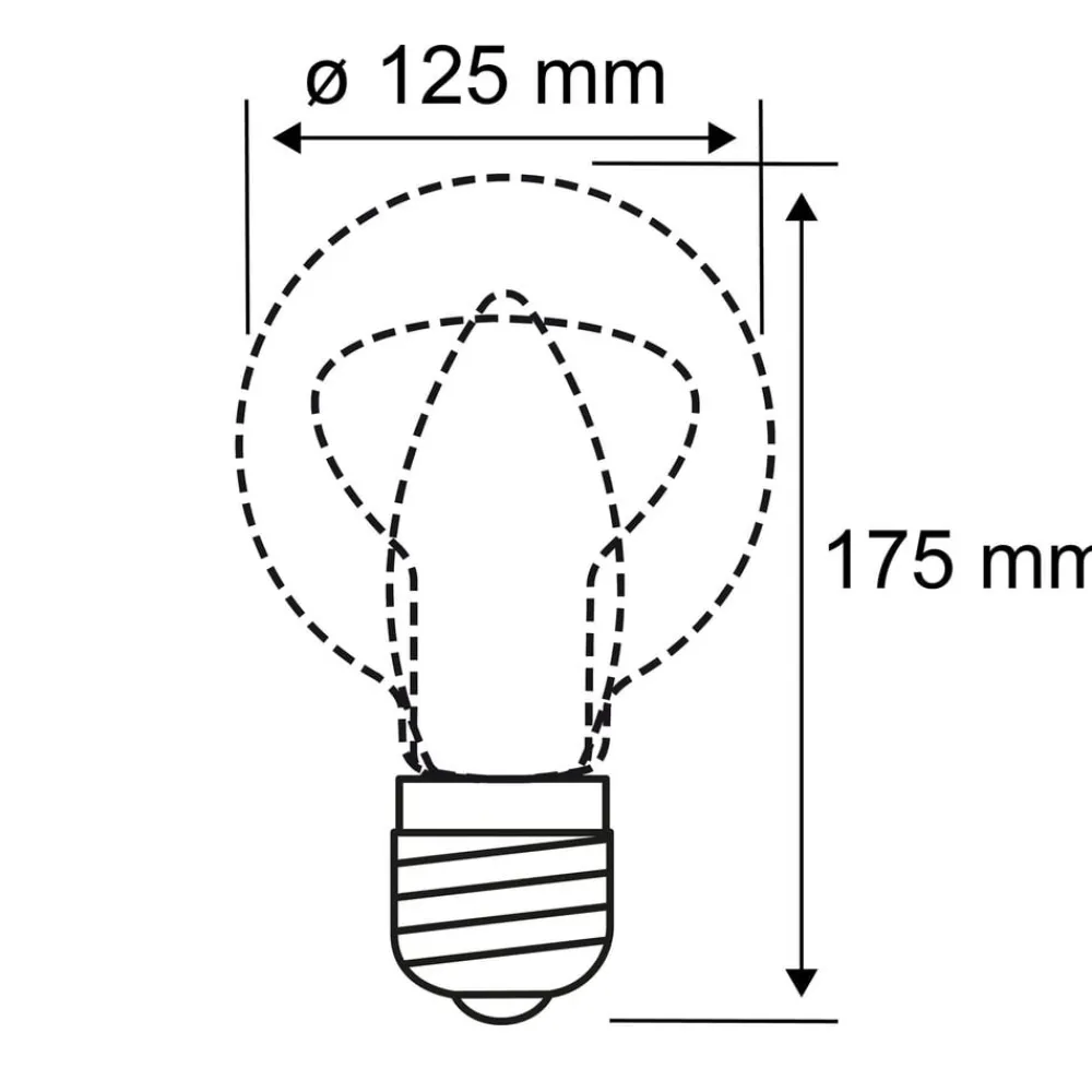 Filament Pære|Led Pærer ^ Pauleen LED-filamentpære G125 E27 9 W klar 2.700 K