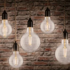 Filament Pære|Led Pærer ^ Pauleen LED-filamentpære G125 E27 9 W klar 2.700 K