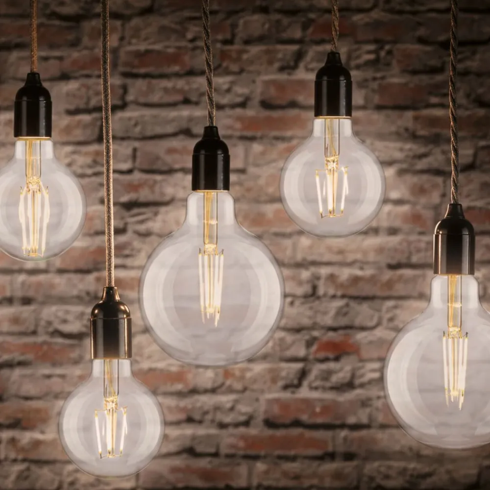 Filament Pære|Led Pærer ^ Pauleen LED-filamentpære G125 E27 9 W klar 2.700 K